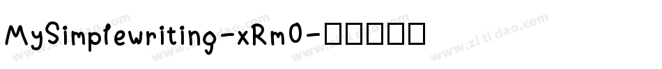 MySimplewriting-xRm0字体转换