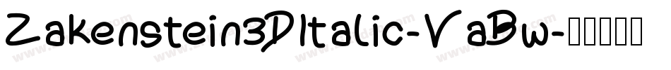 Zakenstein3DItalic-VaBw字体转换