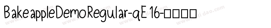 BakeappleDemoRegular-qE16字体转换