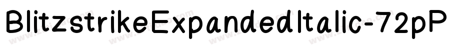BlitzstrikeExpandedItalic-72pP字体转换