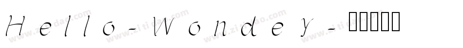 Hello-Wondey字体转换