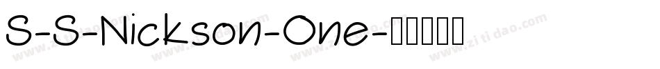 S-S-Nickson-One字体转换