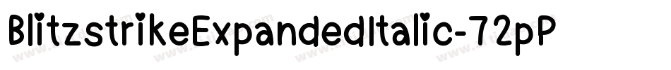 BlitzstrikeExpandedItalic-72pP字体转换