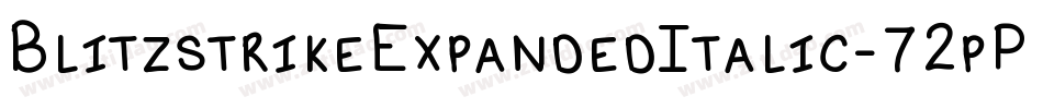 BlitzstrikeExpandedItalic-72pP字体转换