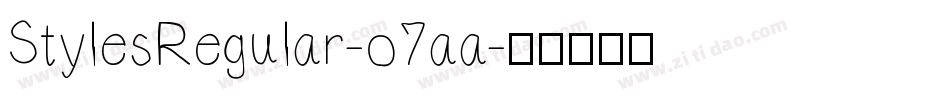 StylesRegular-o7aa字体转换
