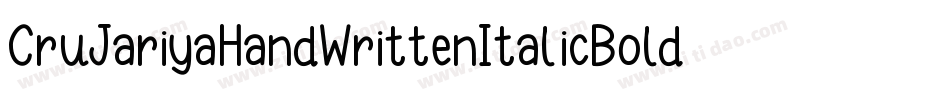 CruJariyaHandWrittenItalicBold-zAP3字体转换