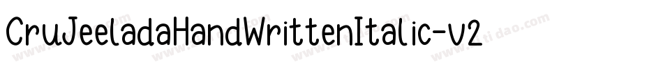 CruJeeladaHandWrittenItalic-v21L字体转换