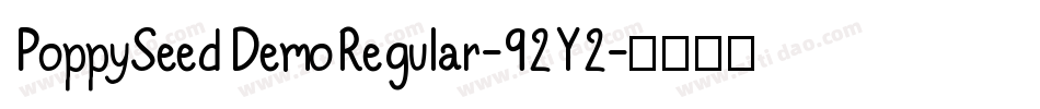 PoppySeedDemoRegular-92Y2字体转换