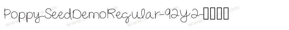 PoppySeedDemoRegular-92Y2字体转换