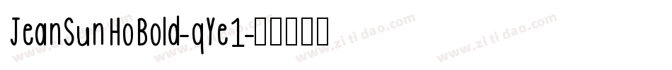 JeanSunHoBold-qYe1字体转换