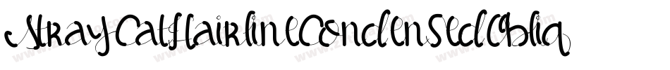 StrayCatHairlineCondensedOblique-KPao字体转换