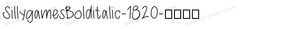 SillygamesBolditalic-1820字体转换