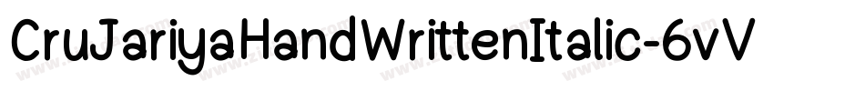 CruJariyaHandWrittenItalic-6vVY字体转换