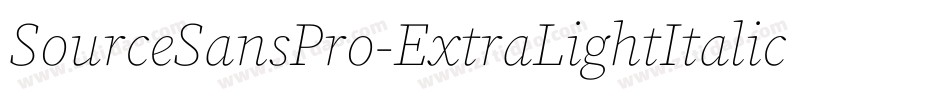 SourceSansPro-ExtraLightItalic字体转换