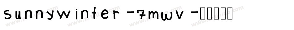 SunnyWinter-7mwV字体转换
