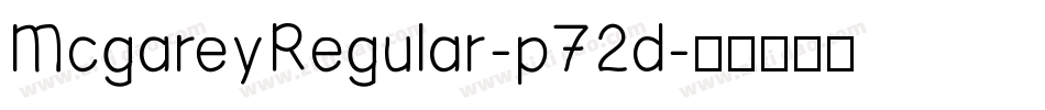 McgareyRegular-p72d字体转换