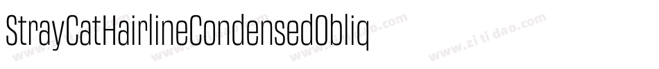 StrayCatHairlineCondensedOblique-KPao字体转换