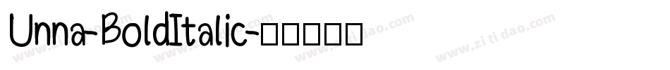 Unna-BoldItalic字体转换
