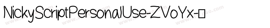 NickyScriptPersonalUse-ZVoYx字体转换