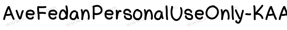 AveFedanPersonalUseOnly-KAAp字体转换
