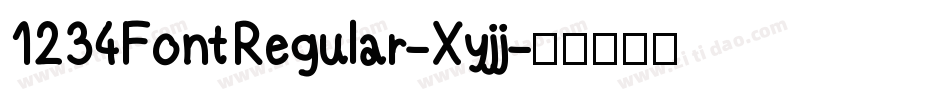 1234FontRegular-Xyjj字体转换