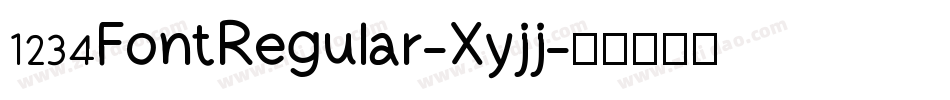 1234FontRegular-Xyjj字体转换