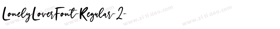 LonelyLoverFont-Regular-2字体转换