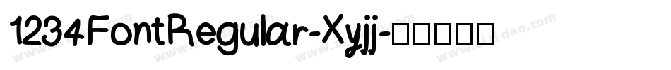 1234FontRegular-Xyjj字体转换