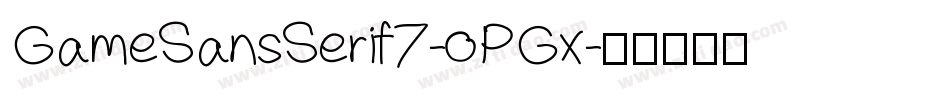 GameSansSerif7-oPGx字体转换
