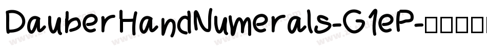 DauberHandNumerals-G1eP字体转换