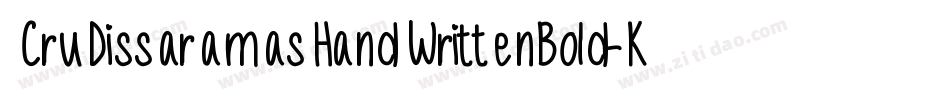 CruDissaramasHandWrittenBold-Kyle字体转换