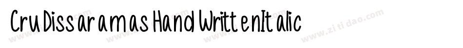 CruDissaramasHandWrittenItalic-My1v字体转换