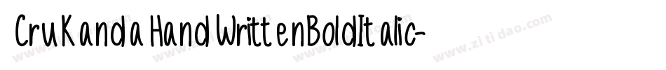 CruKandaHandWrittenBoldItalic-RgWe字体转换