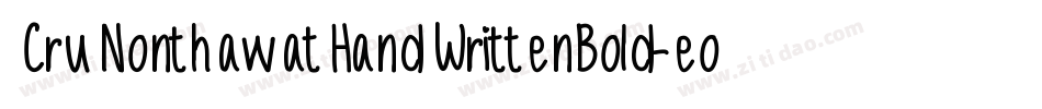 CruNonthawatHandWrittenBold-eoBB字体转换