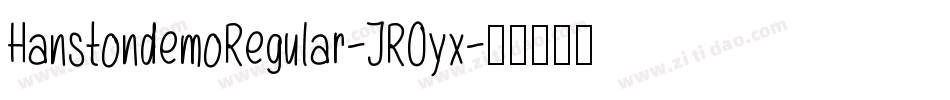 HanstondemoRegular-JROyx字体转换