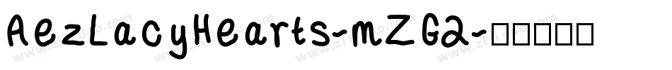 AezLacyHearts-mZG2字体转换