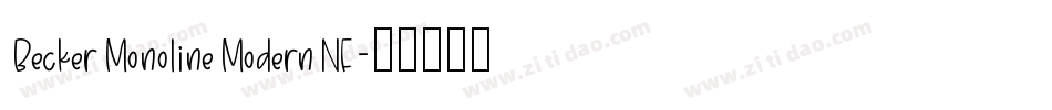 BeckerMonolineModernNF字体转换
