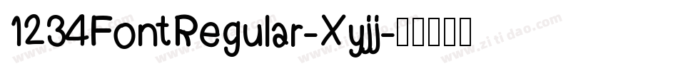 1234FontRegular-Xyjj字体转换