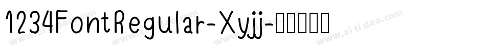 1234FontRegular-Xyjj字体转换