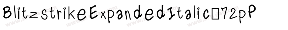 BlitzstrikeExpandedItalic-72pP字体转换
