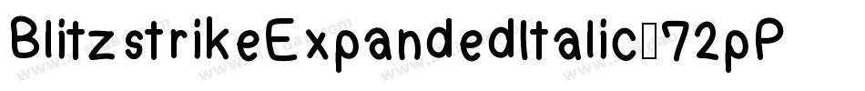 BlitzstrikeExpandedItalic-72pP字体转换