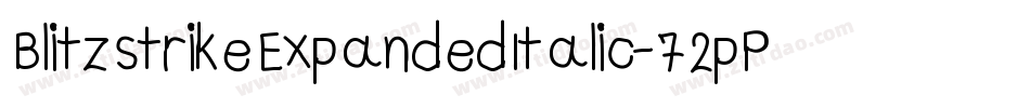BlitzstrikeExpandedItalic-72pP字体转换