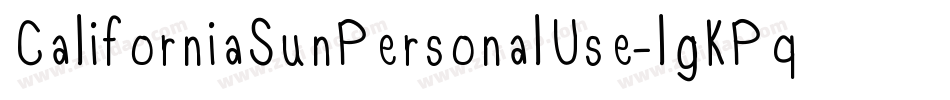CaliforniaSunPersonalUse-lgKPq字体转换