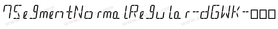7SegmentNormalRegular-dGWK字体转换