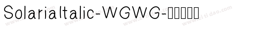 SolariaItalic-WGWG字体转换