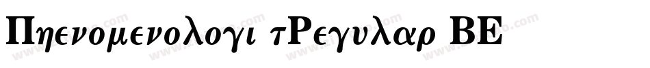 PhenomenologistRegular-BE13字体转换