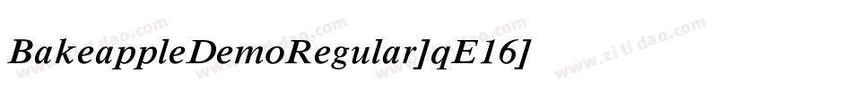 BakeappleDemoRegular-qE16字体转换