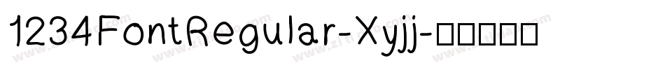 1234FontRegular-Xyjj字体转换