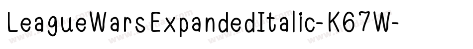 LeagueWarsExpandedItalic-K67W字体转换
