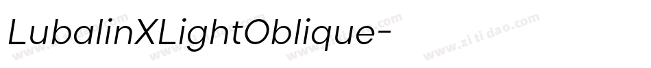 LubalinXLightOblique字体转换